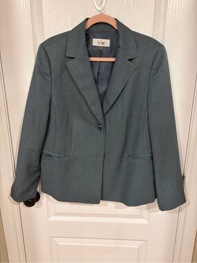 Le Suit Women's Teal Grey Light Weight Suit Lined